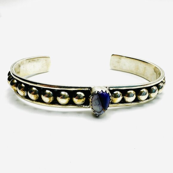 HaDa Sterling Silver Bracelet — Purple  Mojave Turquoise Cuff — NWT - Picture 3 of 13